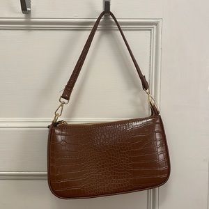 NWOT Brown croc shoulder bag